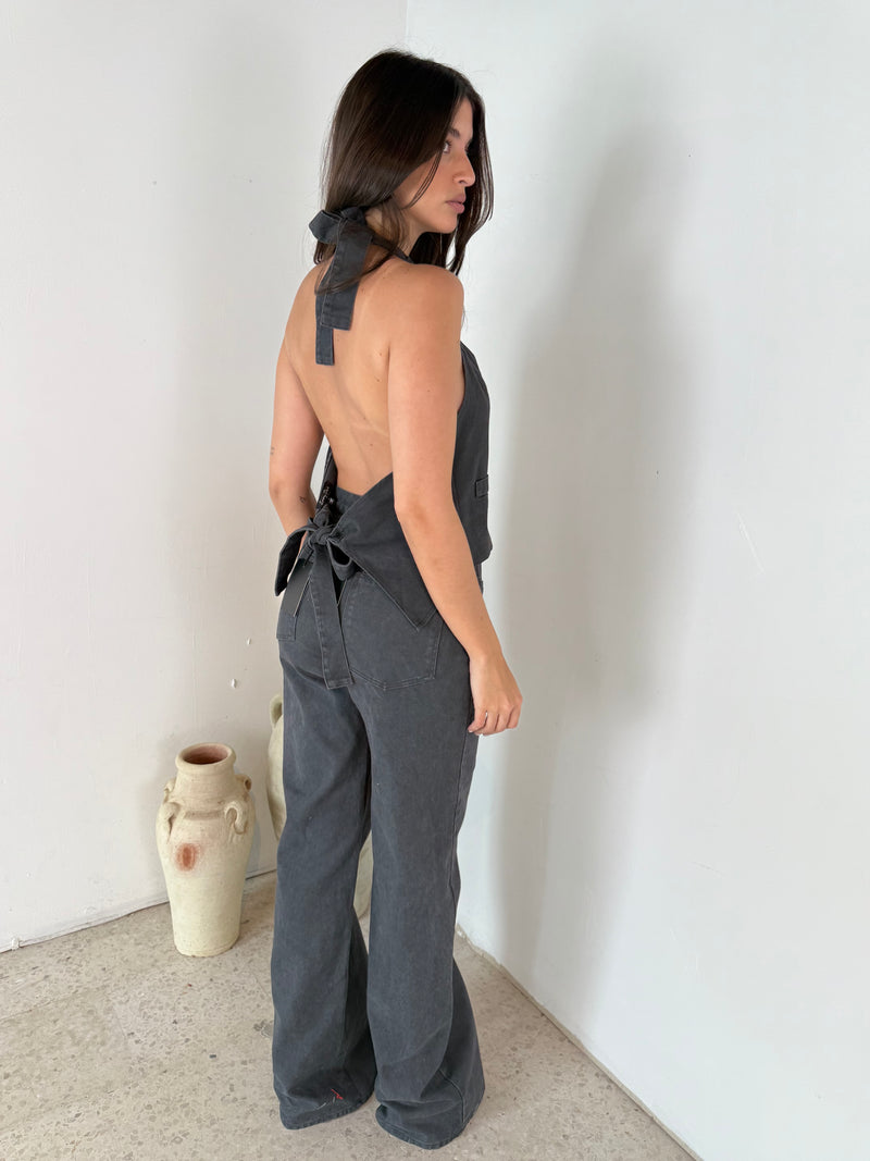 Charcoal Halter Top & Pant Set