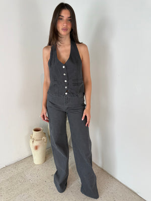 Charcoal Halter Top & Pant Set