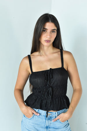 Black Pleated Tank