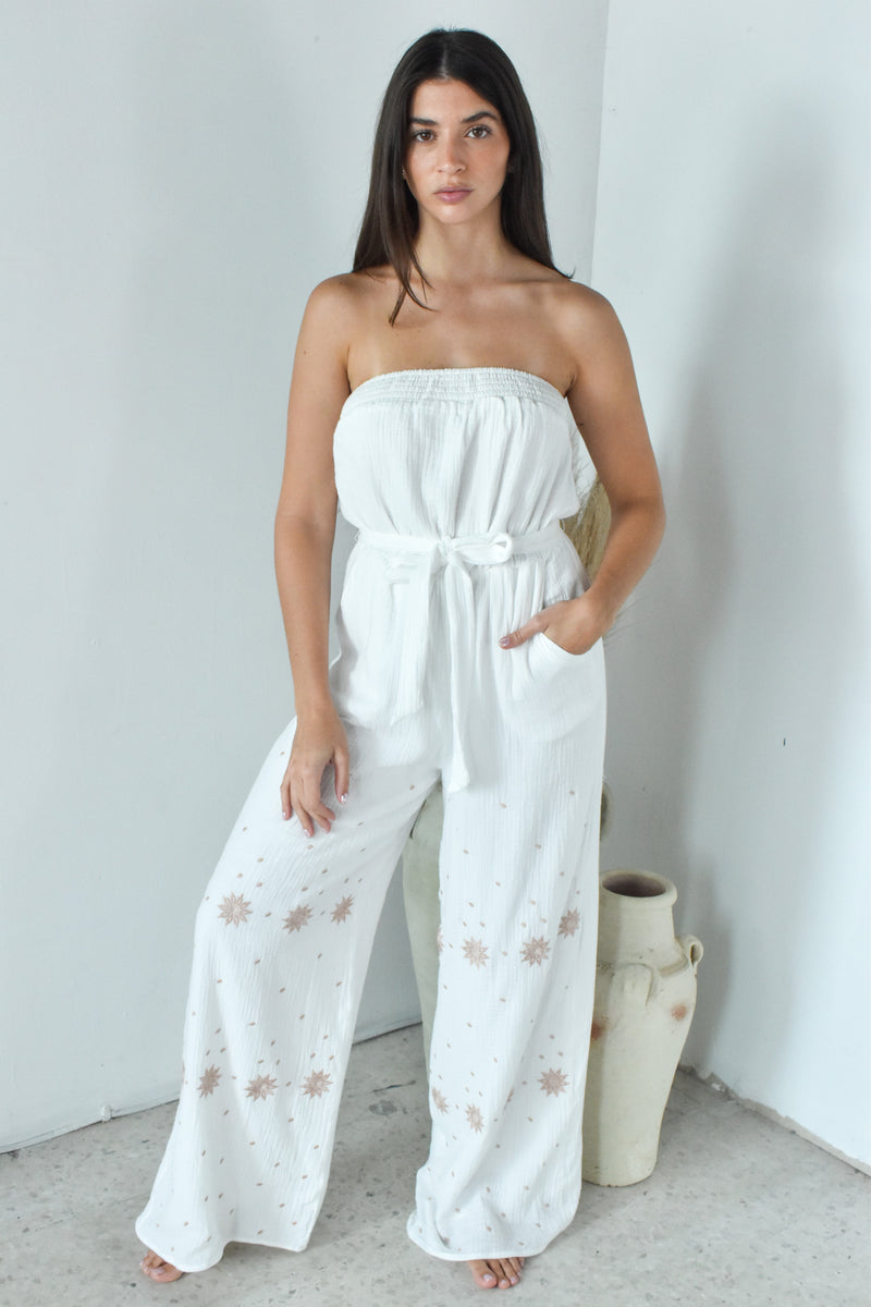 Gauze Strapless Jumpsuit