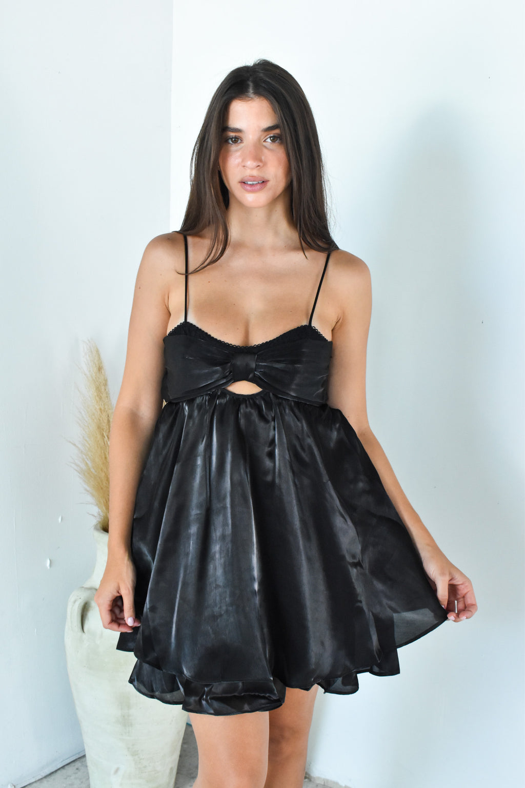 Bow Black Mini Dress