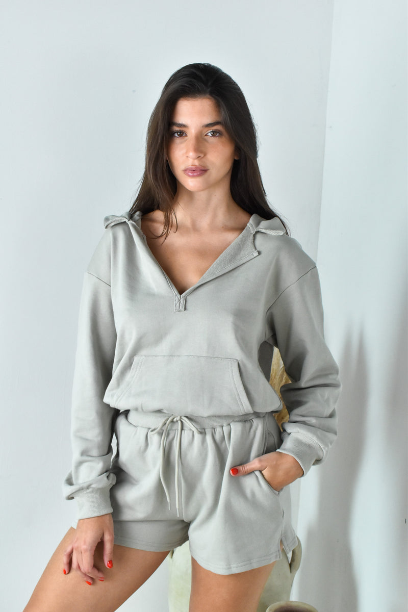 Olive Hooded Romper