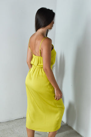 Chartreuse Wrap Dress