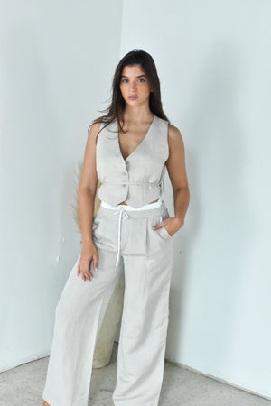 Linen Vest & Pant Set