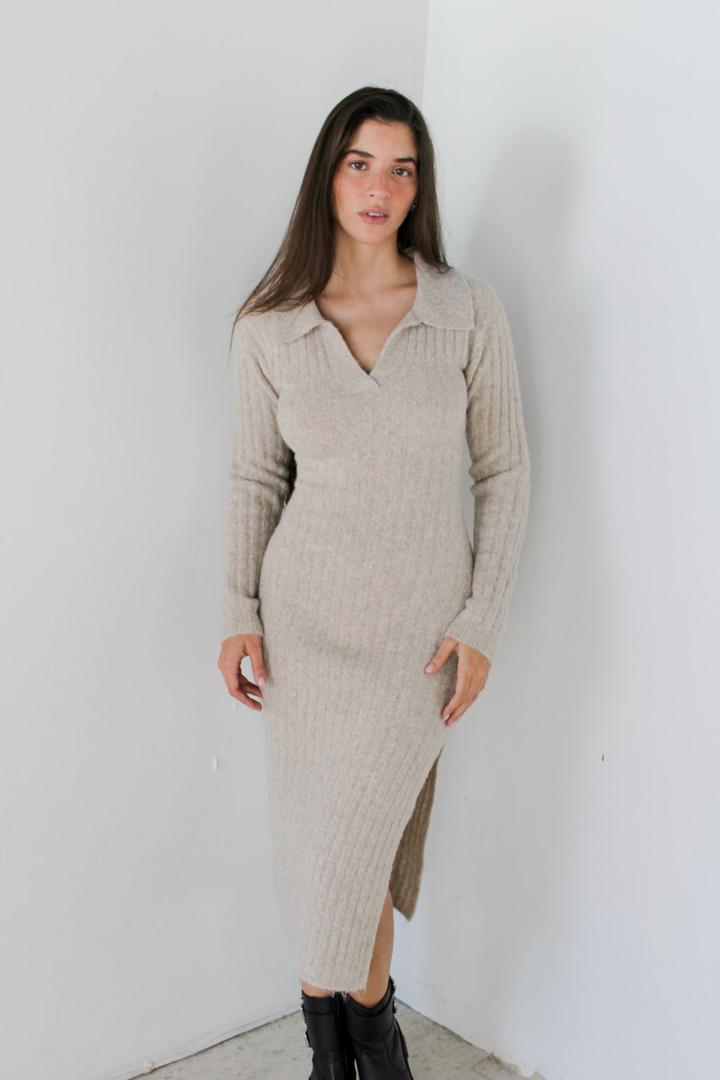 Collar Sweater Dress