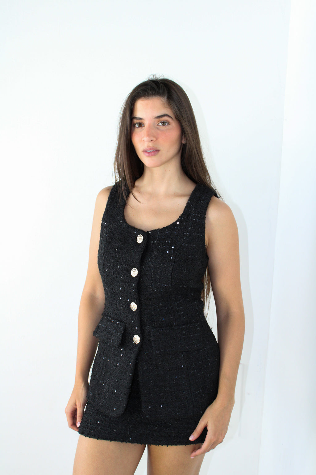 Tweed Black Romper