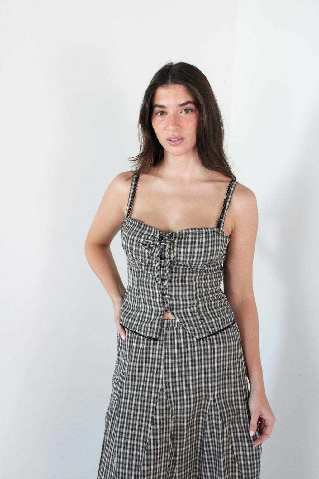 Gingham Top & Skirt Set