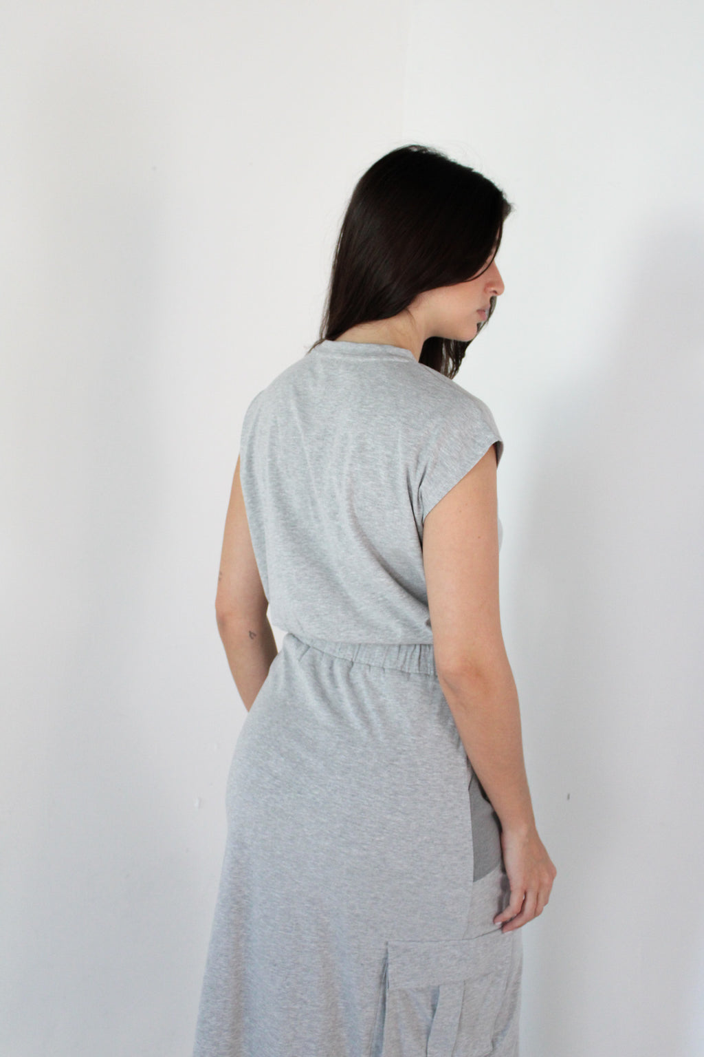 Grey SS Top & Cargo Skirt Set