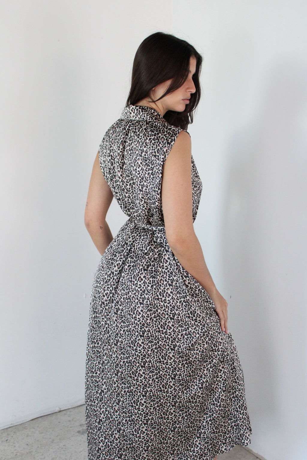 Leopard Satin Dress