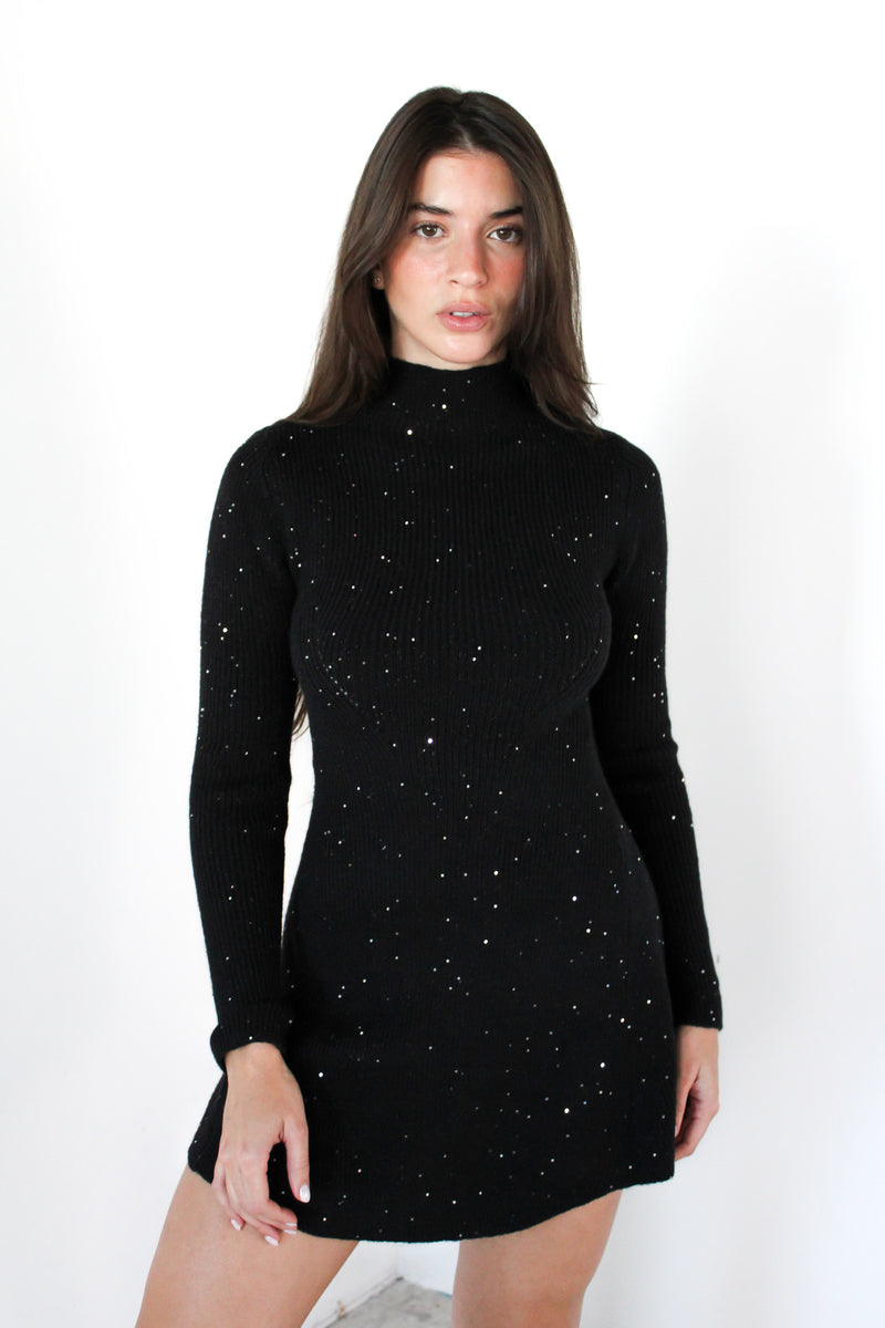 LS Sequin Sweater Dress