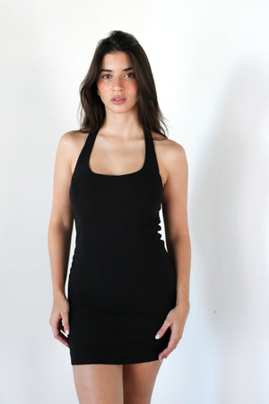 Halter Black Mini Dress