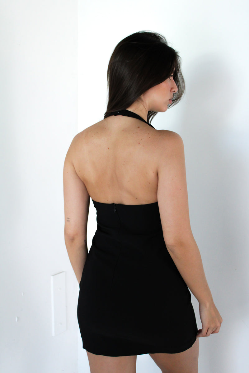 Halter Black Mini Dress