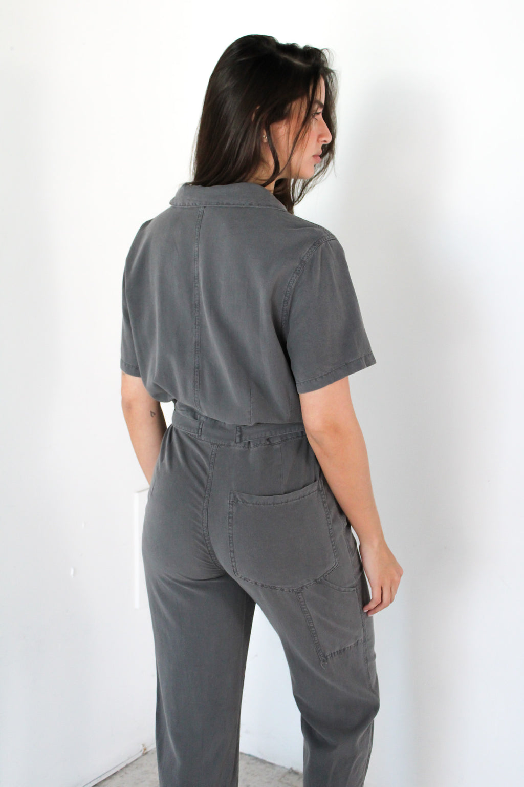 Grey Cargo Jumpsuit