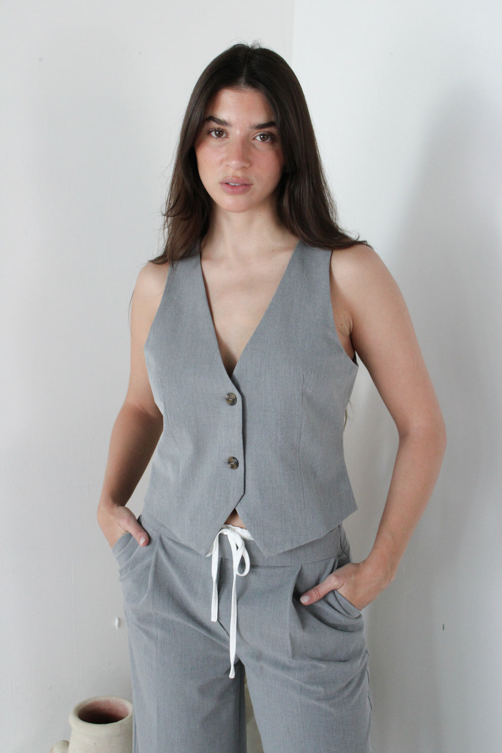 Grey Vest & Pant Set