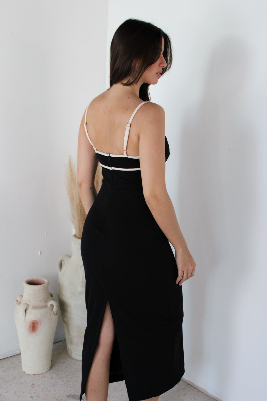 Black Piping Dress