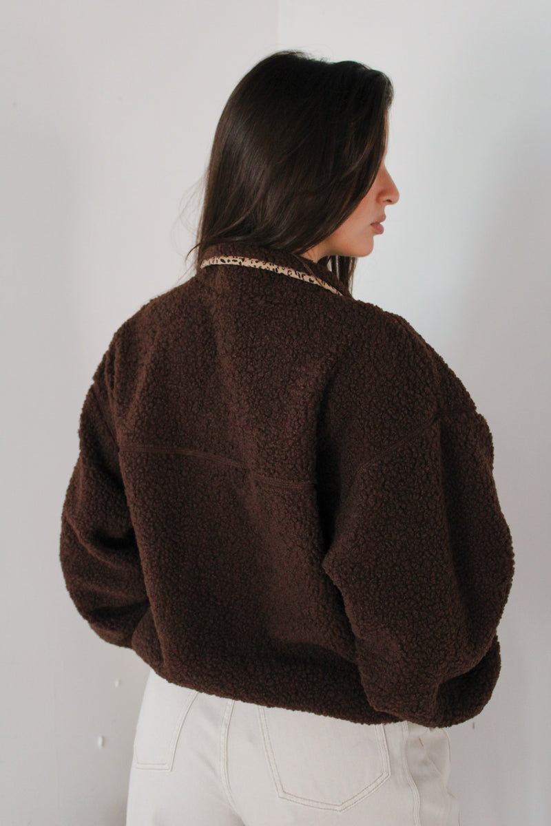 Leopard Fleece Pullover