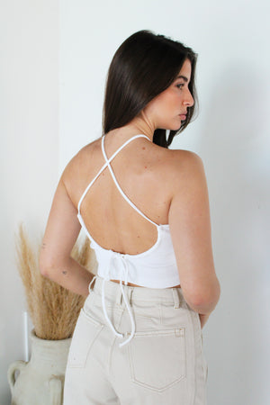 Ribbed Tie Back Tank