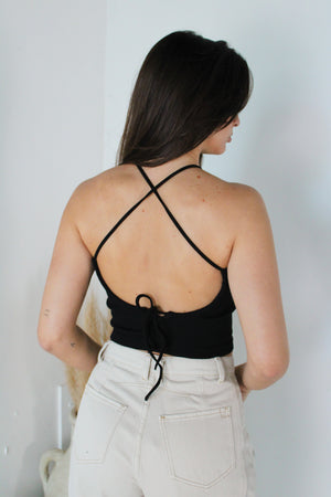 Ribbed Tie Back Tank