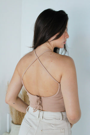 Ribbed Tie Back Tank