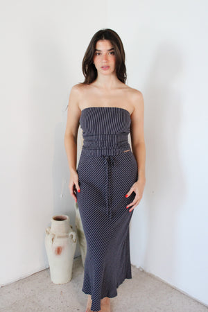 Stripe Tube Top & Skirt Set