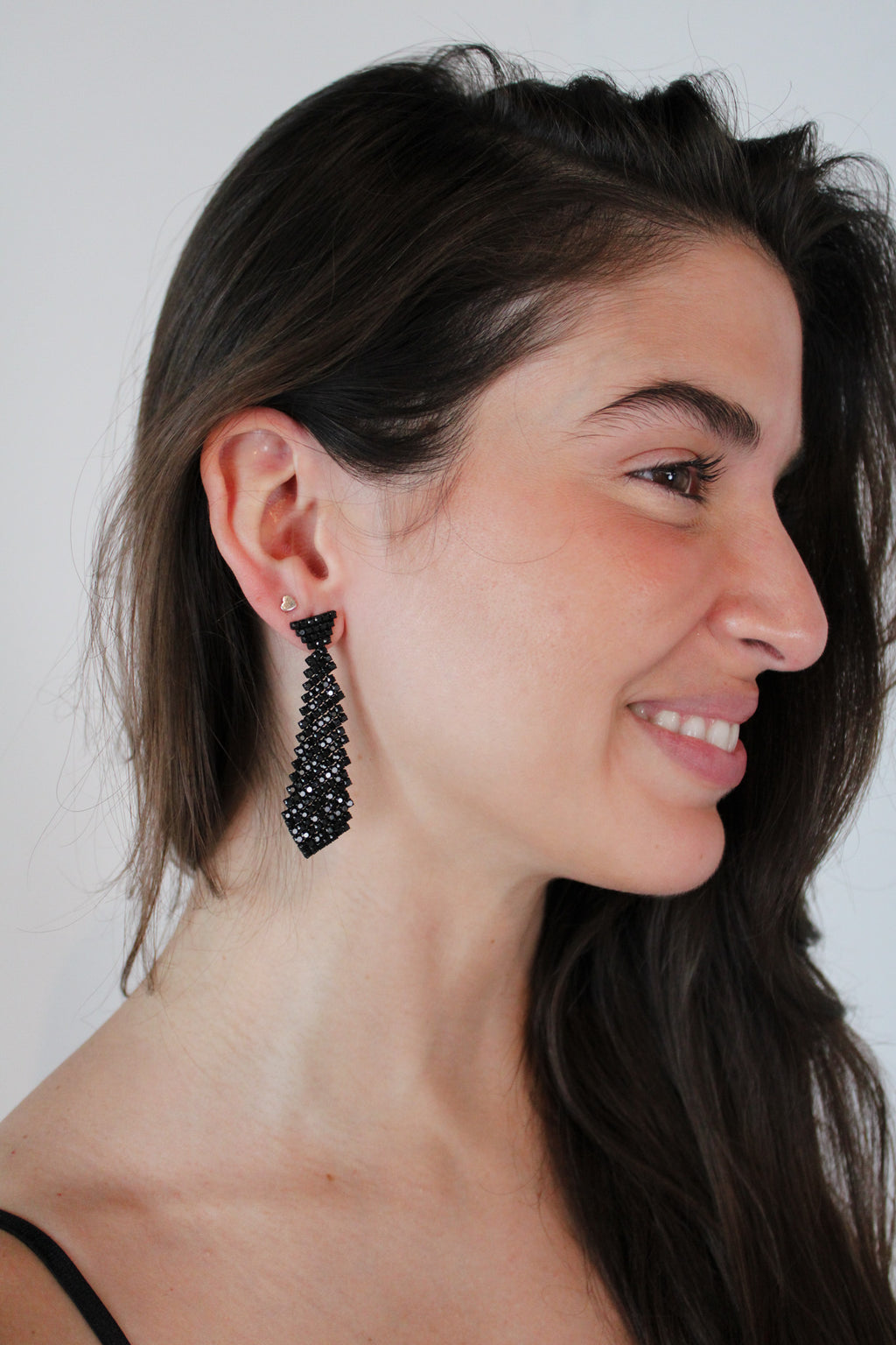 Black Tie Earring