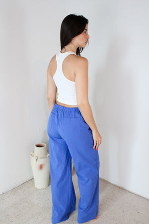 Blue Striped Trousers