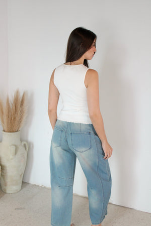 Barrel Denim Pants