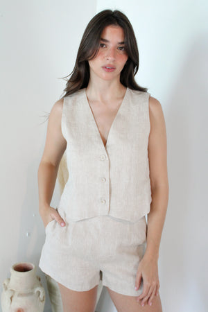 Linen Vest Set