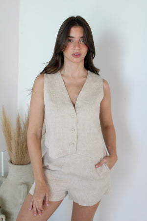 Linen Vest Set