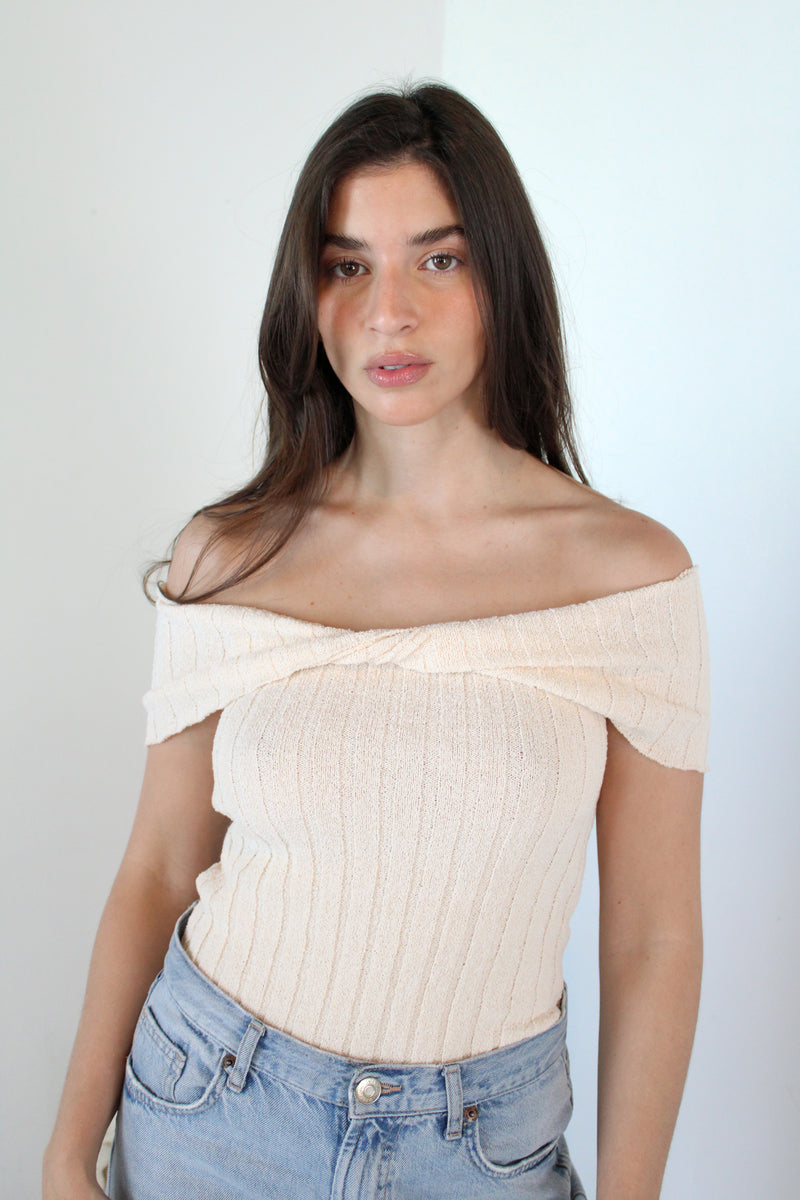 Off Shoulder Sweater Top