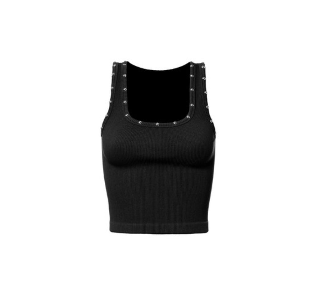 Ribbed Studded Tank Top