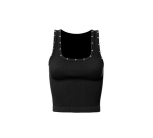 Ribbed Studded Tank Top