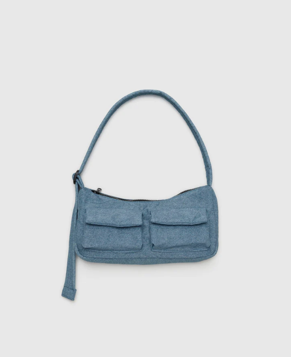 Denim Cargo Shoulder Bag