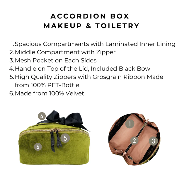 Accordion Box Makeup & Toiletry Velvet