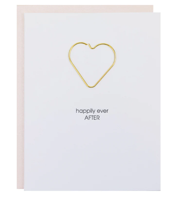 Happily Ever After - Heart Paperclip Letterpress Card