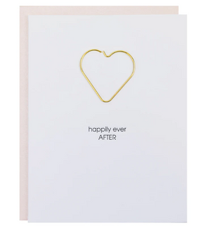 Happily Ever After - Heart Paperclip Letterpress Card