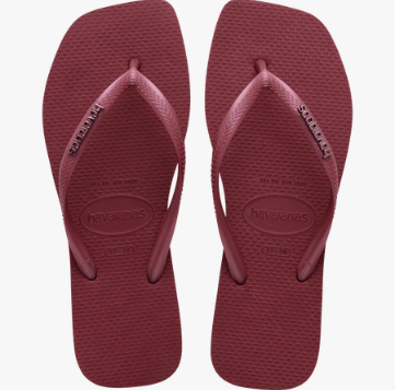 Amaranth Slim Square Logo Metallic Flip Flops