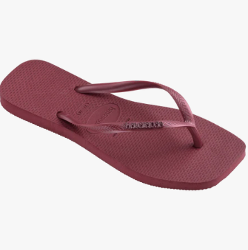 Amaranth Slim Square Logo Metallic Flip Flops