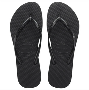 Black Slim Flip Flops