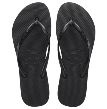 Black Slim Flip Flops